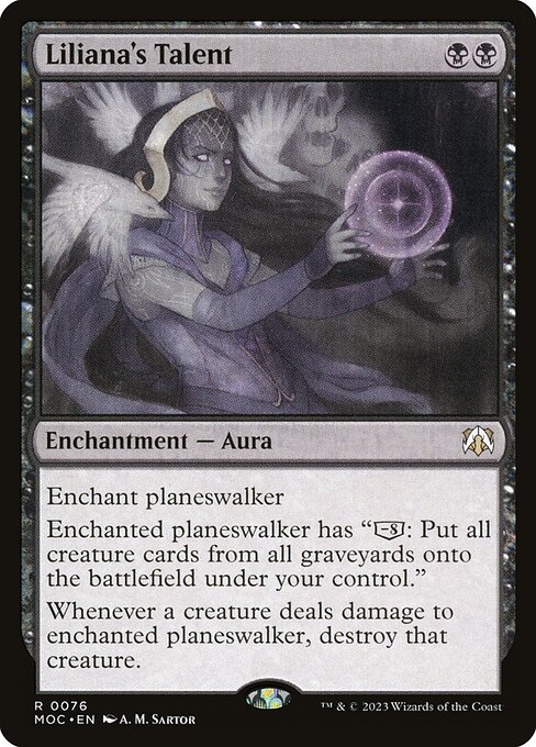 March of the Machine Commander - 76 - Liliana's Talent - Rare - B - Foil (Front)
