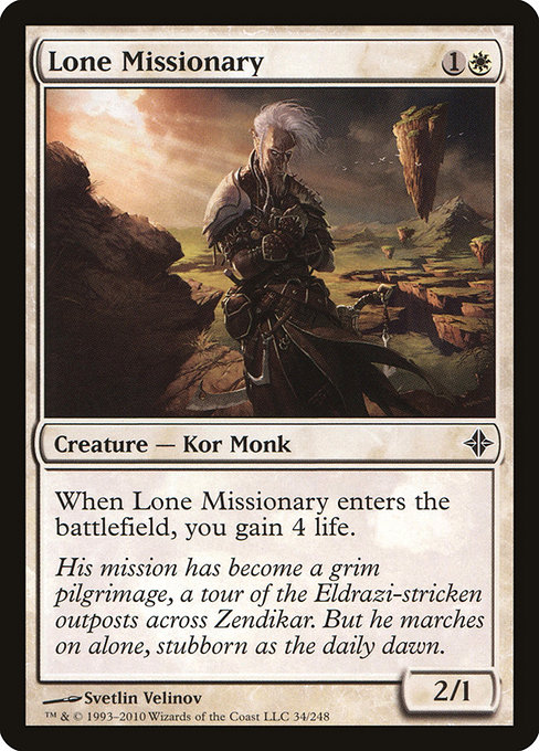 Rise of the Eldrazi - 34 - Lone Missionary - Common - W - Non-foil (Front)