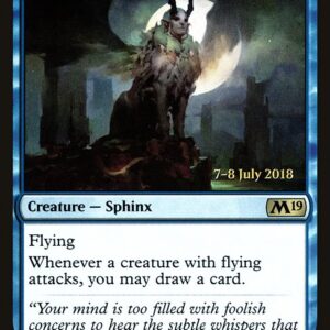 Core Set 2019 Promos - 84s - Windreader Sphinx - Rare - U - Foil - Datestamped Promo (Front)