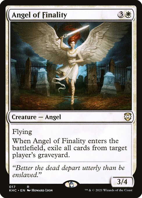 Kaldheim Commander - 17 - Angel of Finality - Rare - W - Non-foil (Front)
