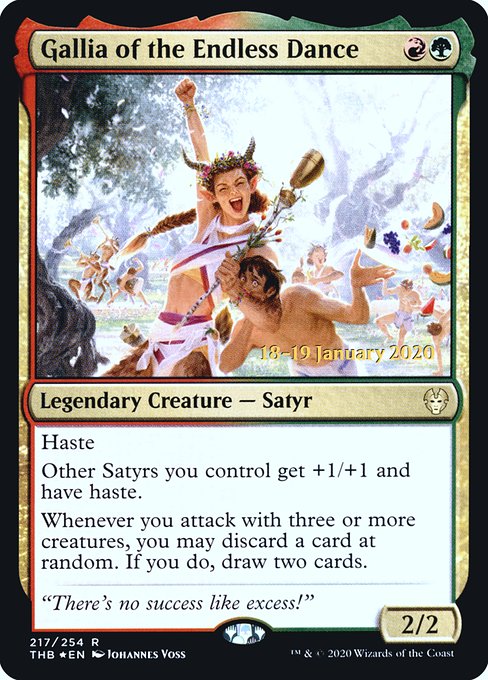Theros Beyond Death Promos - 217s - Gallia of the Endless Dance - Rare - RG - Foil - Datestamped Promo (Front)