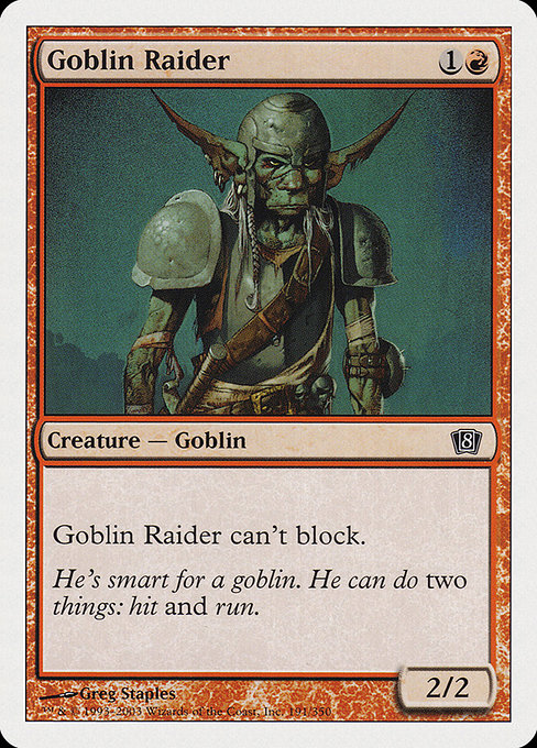 Eighth Edition - 191 - Goblin Raider - Common - R - Non-foil (Front)