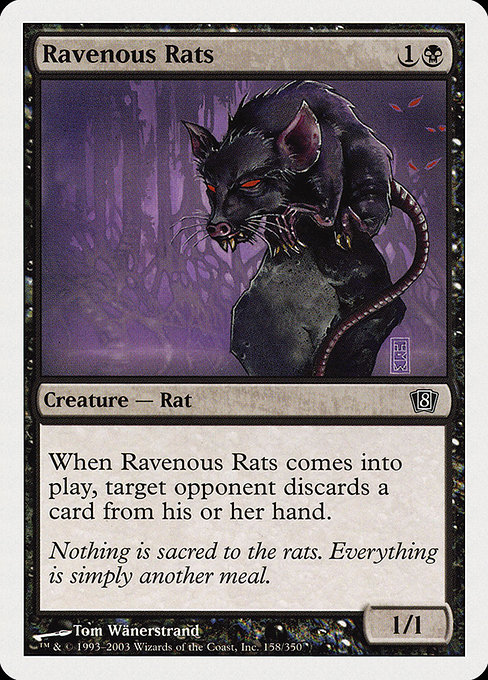 Eighth Edition - 158 - Ravenous Rats - Common - B - Non-foil (Front)