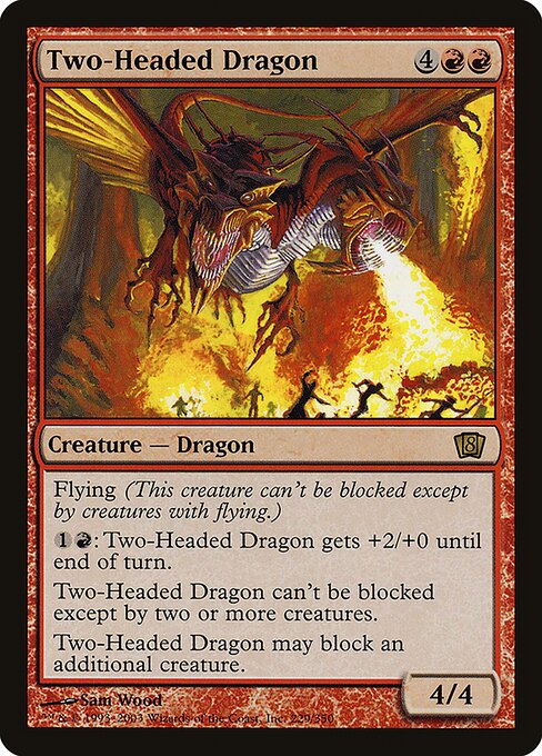 Eighth Edition - 229★ - Two-Headed Dragon - Rare - R - Foil (Front)