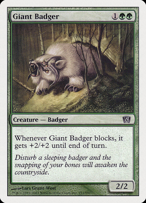 Eighth Edition - 253 - Giant Badger - Common - G - Non-foil (Front)