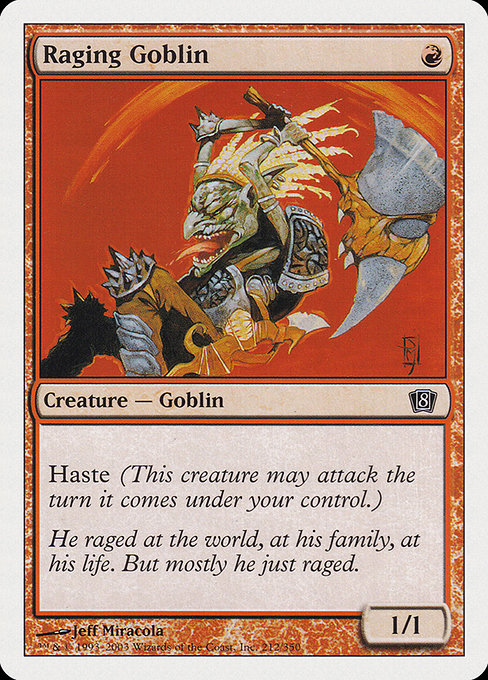 Eighth Edition - 212 - Raging Goblin - Common - R - Non-foil (Front)
