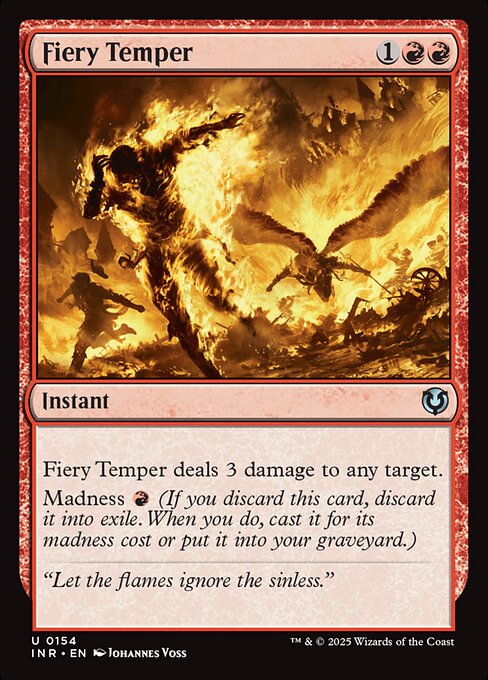 Innistrad Remastered - 154 - Fiery Temper - Uncommon - R - Non-foil (Front)