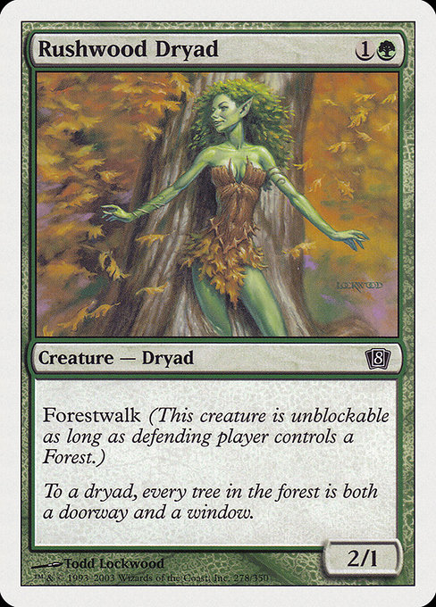 Eighth Edition - 278 - Rushwood Dryad - Common - G - Non-foil (Front)