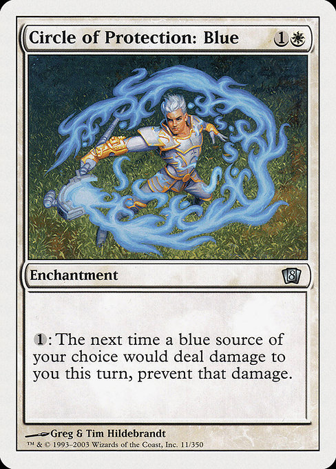 Eighth Edition - 11 - Circle of Protection: Blue - Uncommon - W - Non-foil (Front)