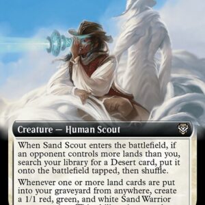 Outlaws of Thunder Junction Commander - 47 - Sand Scout - Rare - W - Non-foil - Promo (Front)