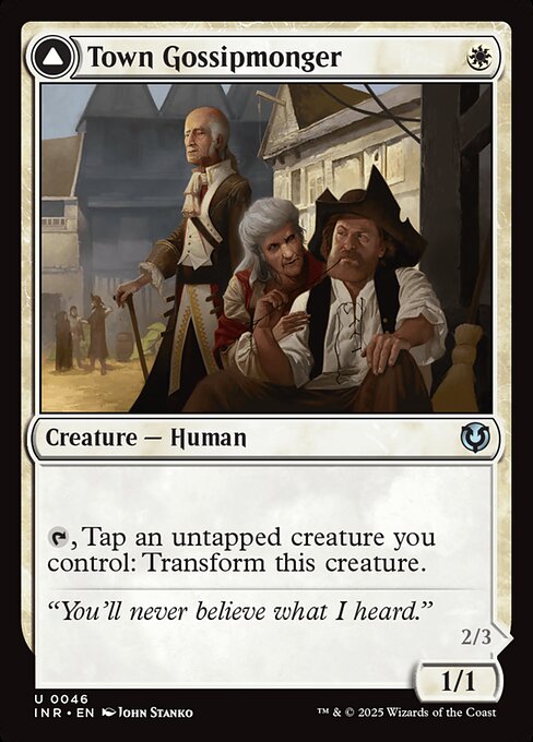 Innistrad Remastered - 46 - Town Gossipmonger // Incited Rabble - Uncommon - C - Non-foil (Front)
