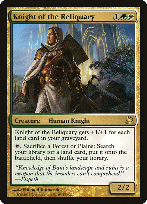 Modern Masters - 178 - Knight of the Reliquary - Rare - WG - Non-foil (Front)