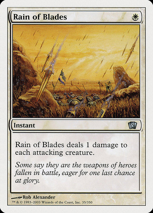 Eighth Edition - 35 - Rain of Blades - Uncommon - W - Non-foil (Front)