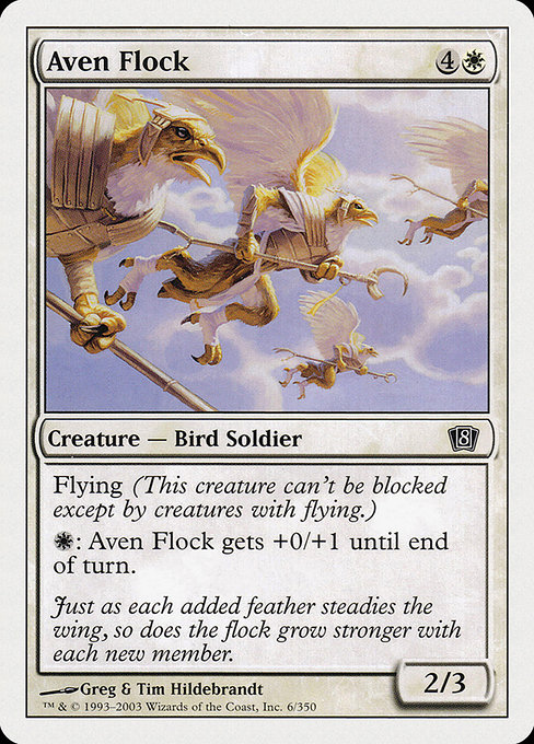 Eighth Edition - 6 - Aven Flock - Common - W - Non-foil (Front)