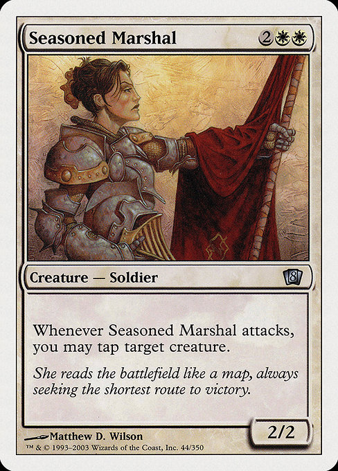 Eighth Edition - 44 - Seasoned Marshal - Uncommon - W - Non-foil (Front)