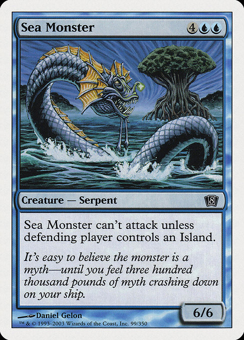 Eighth Edition - 99 - Sea Monster - Common - U - Non-foil (Front)