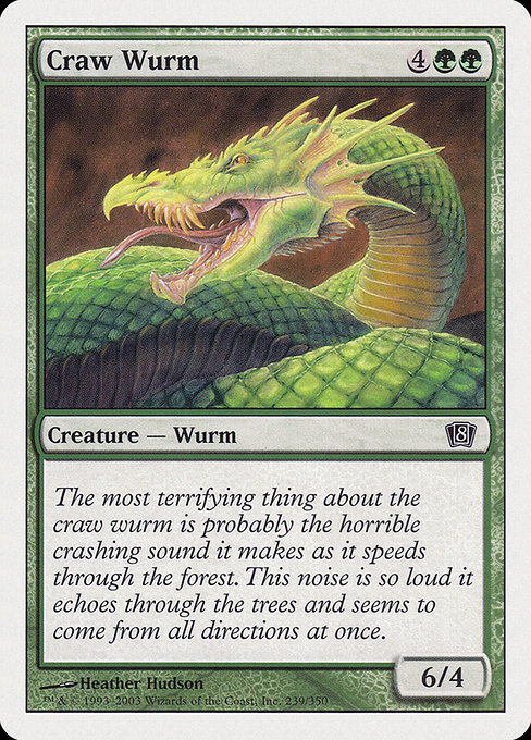 Eighth Edition - 239 - Craw Wurm - Common - G - Non-foil (Front)