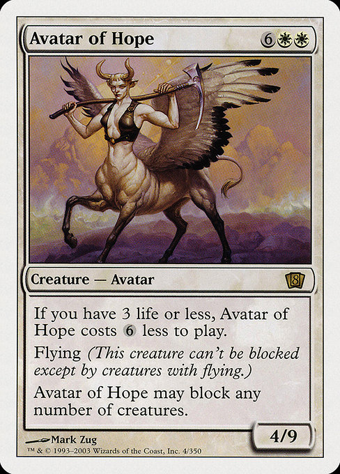 Eighth Edition - 4 - Avatar of Hope - Rare - W - Non-foil (Front)
