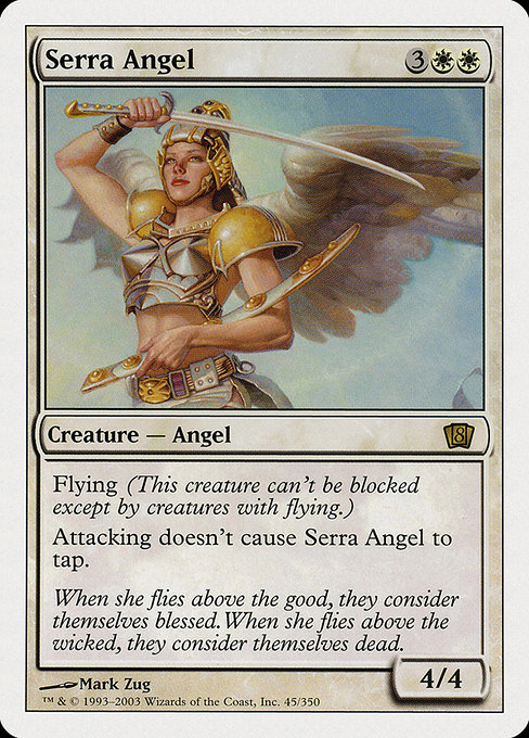 Eighth Edition - 45 - Serra Angel - Rare - W - Non-foil (Front)