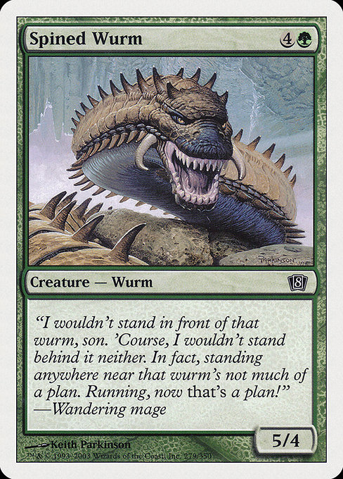 Eighth Edition - 279 - Spined Wurm - Common - G - Non-foil (Front)