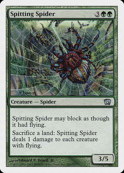 Eighth Edition - 280 - Spitting Spider - Uncommon - G - Non-foil (Front)