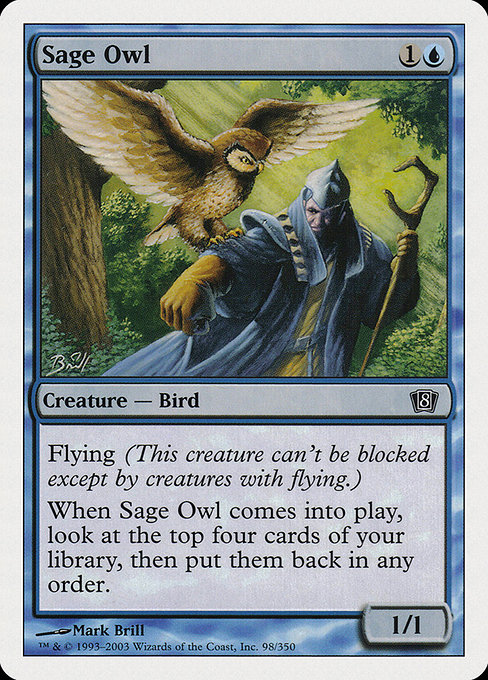 Eighth Edition - 98 - Sage Owl - Common - U - Non-foil (Front)