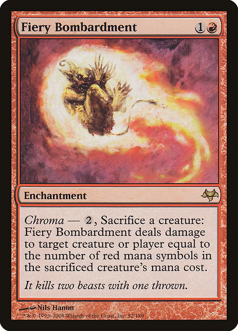 Eventide - 52 - Fiery Bombardment - Rare - R - Non-foil (Front)
