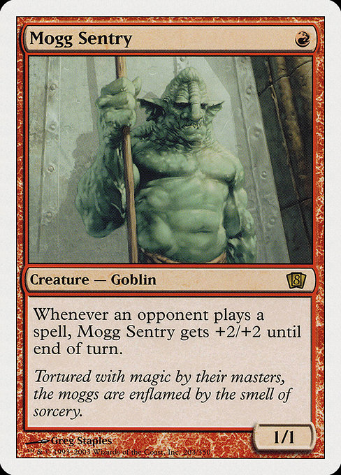 Eighth Edition - 203 - Mogg Sentry - Rare - R - Non-foil (Front)