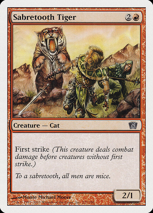 Eighth Edition - 217 - Sabretooth Tiger - Common - R - Non-foil (Front)