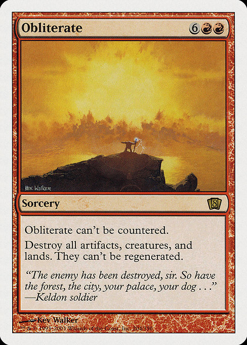 Eighth Edition - 204 - Obliterate - Rare - R - Non-foil (Front)