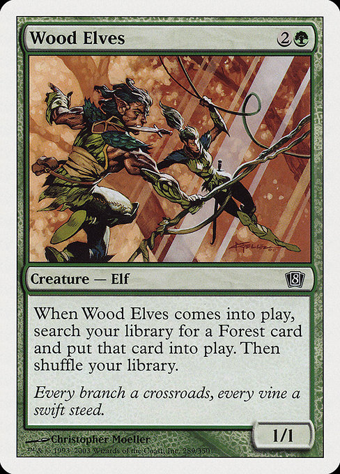 Eighth Edition - 289 - Wood Elves - Common - G - Non-foil (Front)