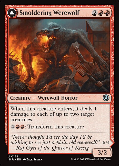 Innistrad Remastered - 171 - Smoldering Werewolf // Erupting Dreadwolf - Uncommon - C - Non-foil (Front)