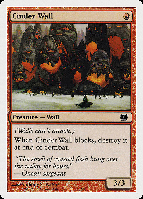 Eighth Edition - 182 - Cinder Wall - Common - R - Non-foil (Front)