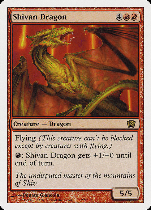 Eighth Edition - 221 - Shivan Dragon - Rare - R - Non-foil (Front)