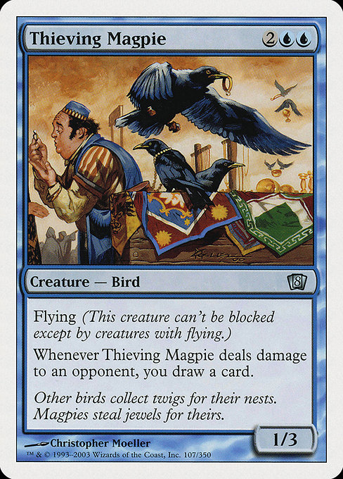 Eighth Edition - 107 - Thieving Magpie - Uncommon - U - Non-foil (Front)