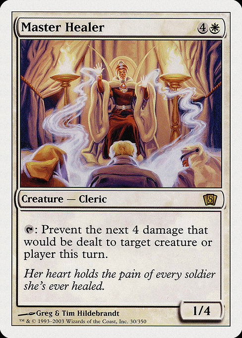 Eighth Edition - 30 - Master Healer - Rare - W - Non-foil (Front)