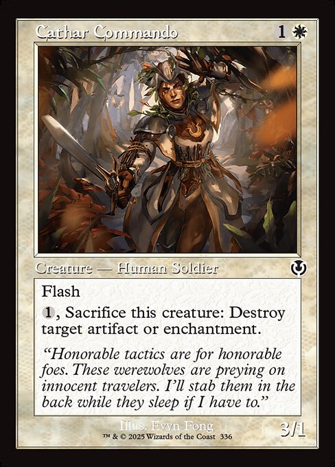 Innistrad Remastered - 336 - Cathar Commando - Common - W - Non-foil - Promo (Front)