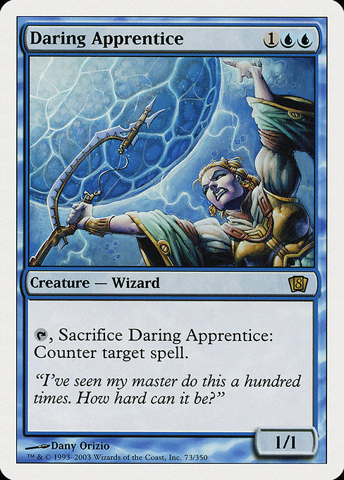 Eighth Edition - 73 - Daring Apprentice - Rare - U - Non-foil (Front)