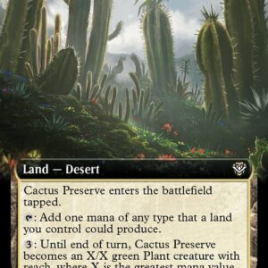 Outlaws of Thunder Junction Commander - 76 - Cactus Preserve - Rare - C - Non-foil - Promo (Front)