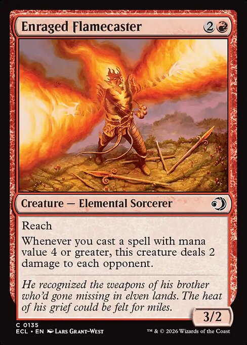 Lorwyn Eclipsed - 135 - Enraged Flamecaster - Common - R - Non-foil (Front)