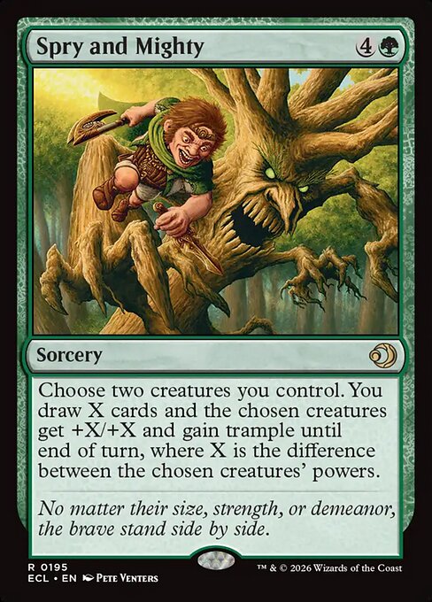 Lorwyn Eclipsed - 195 - Spry and Mighty - Rare - G - Non-foil (Front)