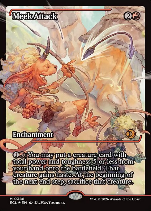 Lorwyn Eclipsed - 388 - Meek Attack - Mythic - R - Non-foil (Front)