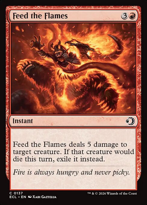 Lorwyn Eclipsed - 137 - Feed the Flames - Common - R - Non-foil (Front)