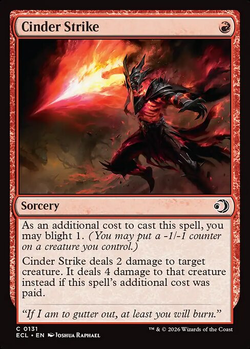 Lorwyn Eclipsed - 131 - Cinder Strike - Common - R - Non-foil (Front)