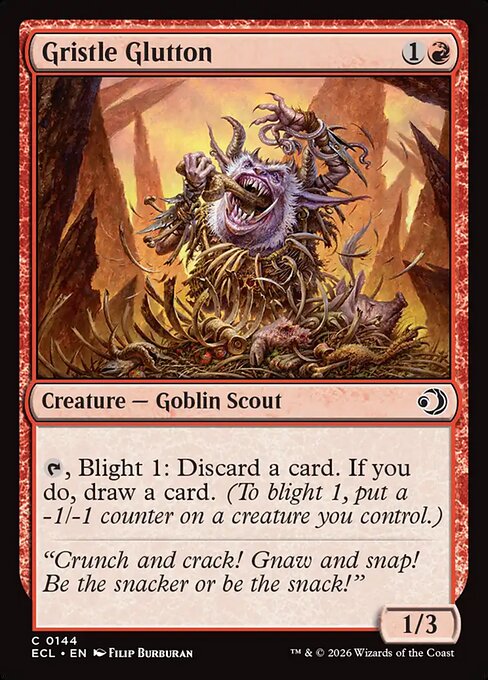 Lorwyn Eclipsed - 144 - Gristle Glutton - Common - R - Non-foil (Front)