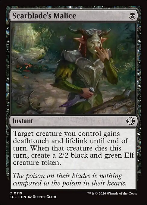 Lorwyn Eclipsed - 119 - Scarblade's Malice - Common - B - Non-foil (Front)