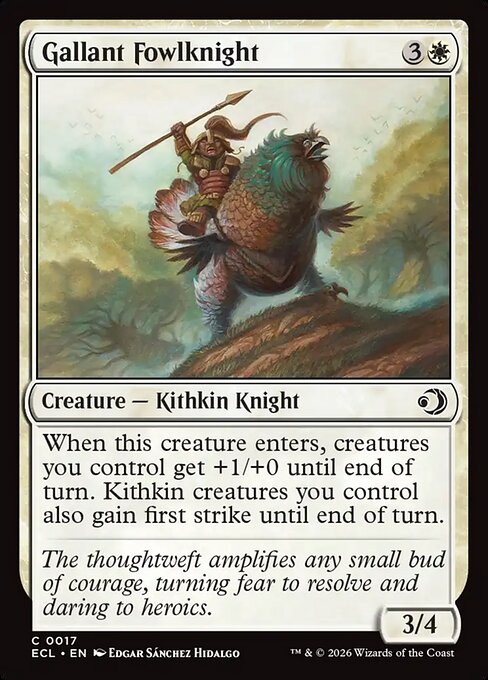 Lorwyn Eclipsed - 17 - Gallant Fowlknight - Common - W - Non-foil (Front)