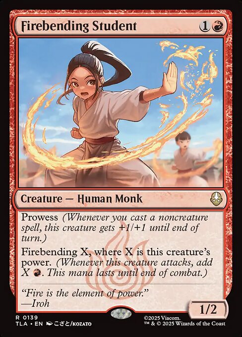 Avatar: The Last Airbender - 139 - Firebending Student - Rare - R - Non-foil (Front)
