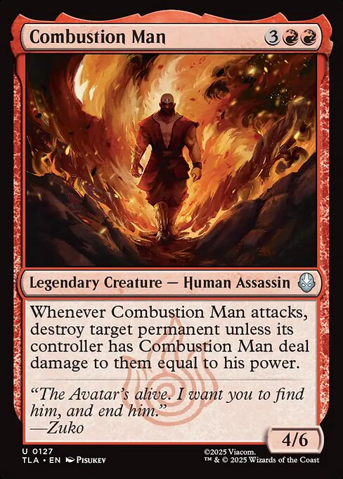 Avatar: The Last Airbender - 127 - Combustion Man - Uncommon - R - Non-foil (Front)