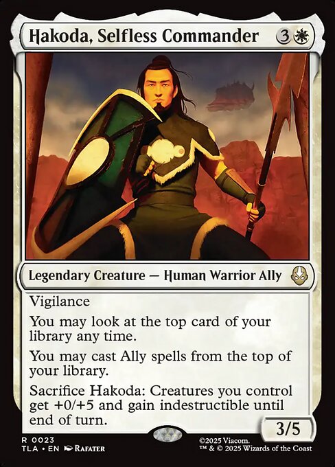 Avatar: The Last Airbender - 23 - Hakoda, Selfless Commander - Rare - W - Non-foil (Front)